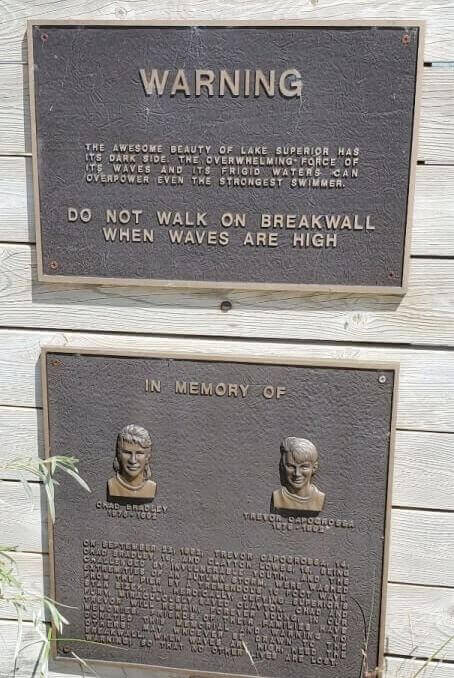 Grand Marais lighthouse pier dangers. things to know about lake superior. up michigan travel blog