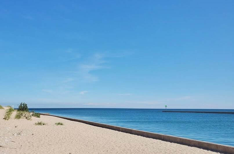 Getting to grand marais harbor of refuge outer lighthouse. up michigan travel blog