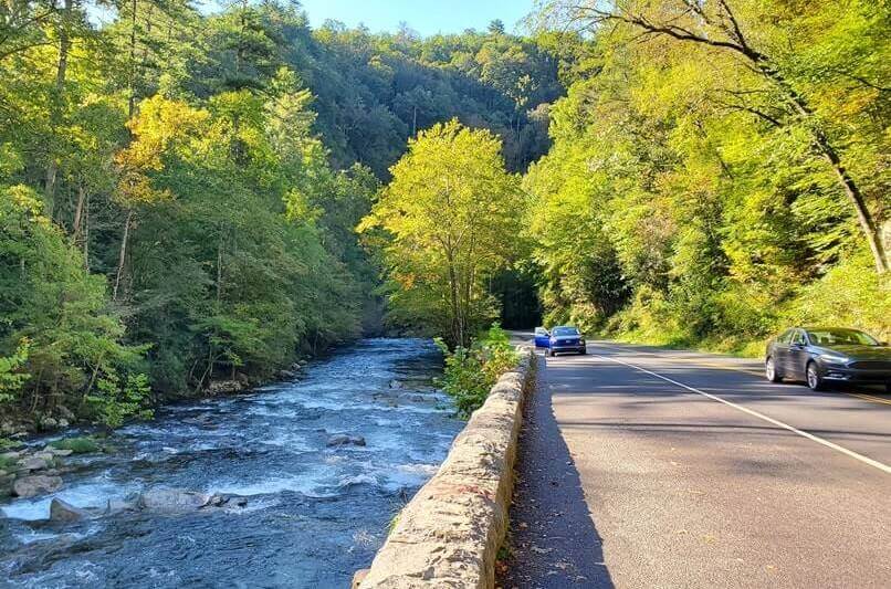 Best scenic drives in Smoky Mountains. Driving in Smoky Mountains on Little River Road. TN. smokies travel blog