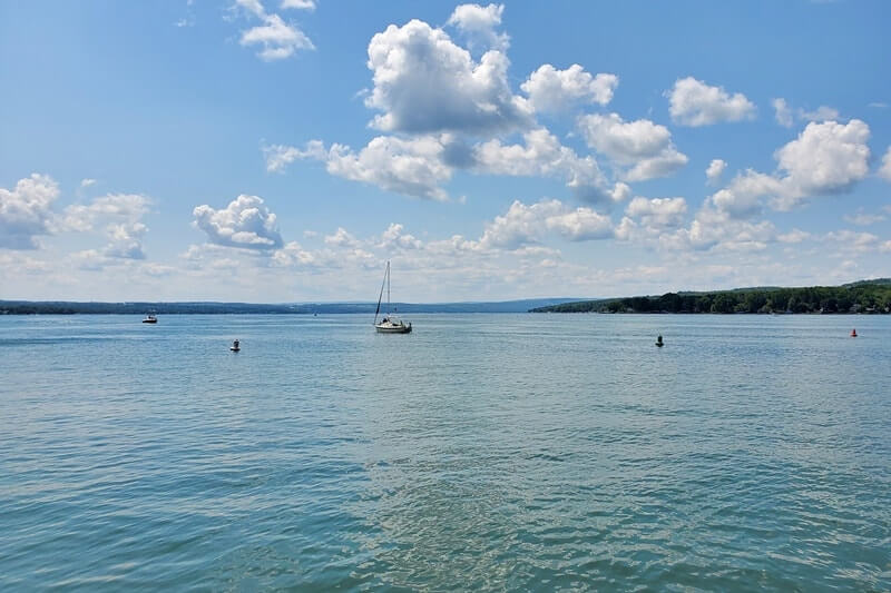 Canandaigua Lake from canandaigua city pier. Things to do in Canandaigua NY. finger lakes new york travel blog