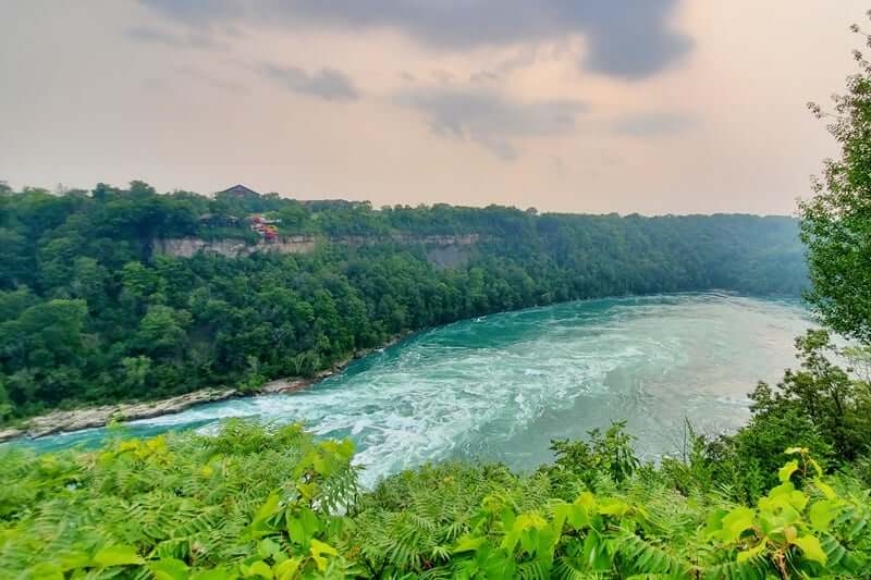 Whirpool of Niagara Falls NY. Whirlpool scenic overlook. niagara river viewpoint in whirlpool state park. new york travel blog