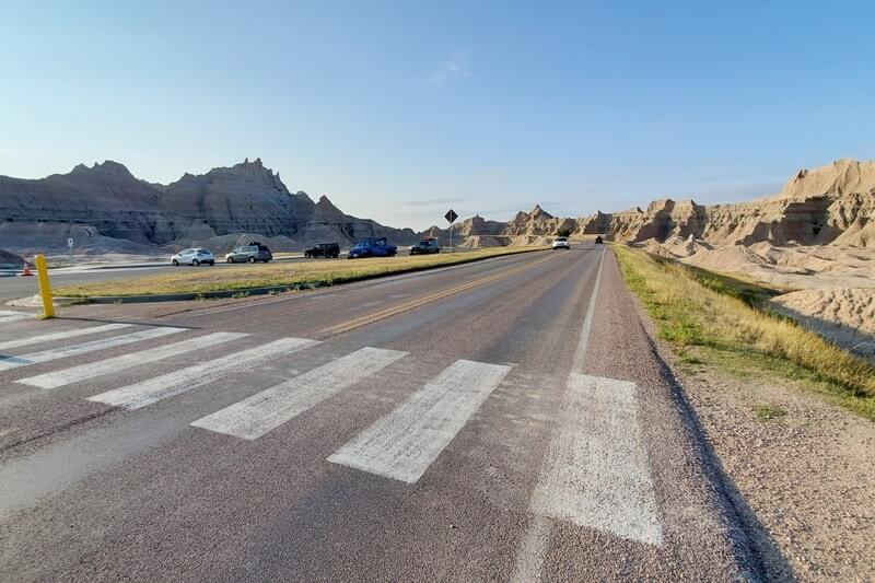 Castle Trail from fossil exhibit parking. How to hike Castle Trail. Where to start from fossil exhibit trail. badlands national park. south dakota travel blog