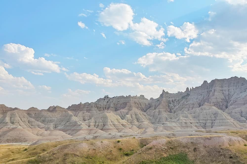 Driving Badlands Loop Road see yellow badlands. driving to yellow mounds overlook in Badlands National Park. sd travel blog