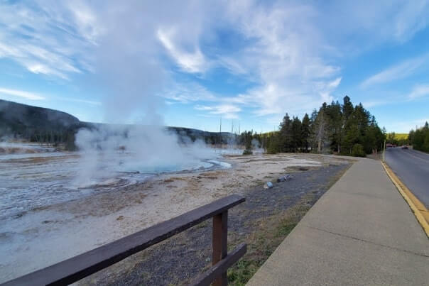 black sand basin trail to opalescent pool 1-