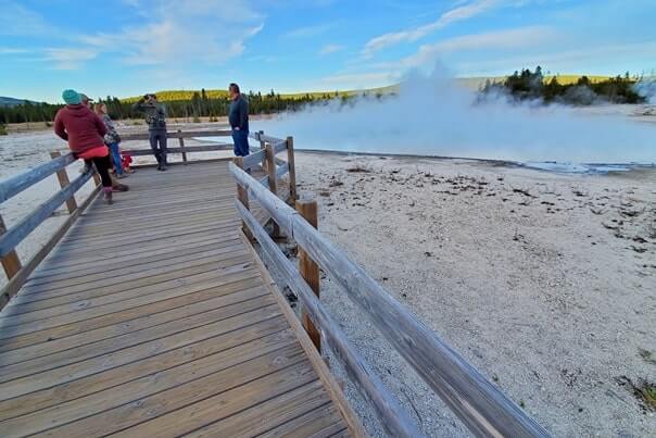Black Sand Basin trail to sunset lake. yellowstone wyoming travel blog