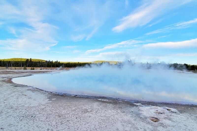 Black Sand Basin trail to sunset lake. yellowstone wyoming travel blog