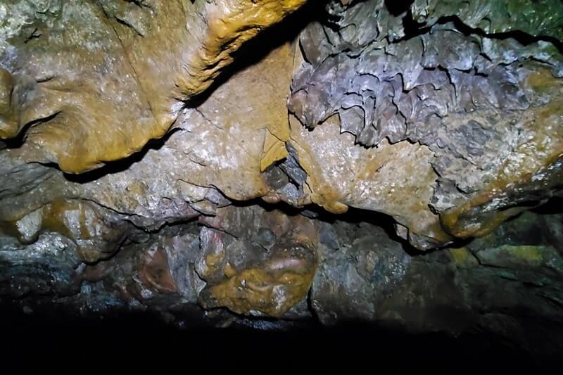 cave formations in boy scout cave lava tube. craters of the moon. idaho travel blog
