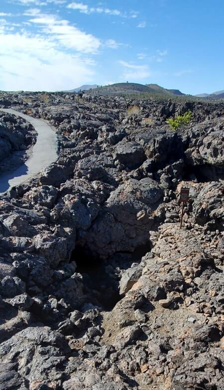 Caves Trail to Boy Scout Cave. Craters of the moon caves in Idaho. idaho travel blog