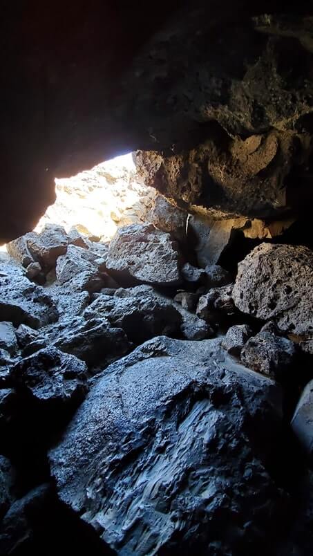 boy scout cave opening. lava tube in craters of the moon. idaho travel blog