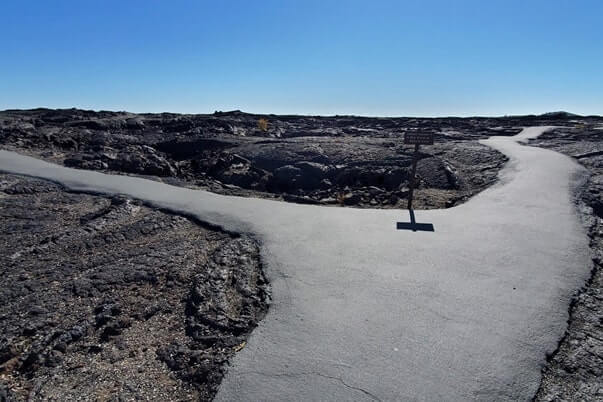 Getting to Boy Scout Cave: Caves Trail to Boy Scout Cave through craters of the moon lava fields. idaho travel blog