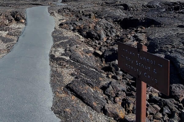 Getting to Boy Scout Cave: Caves Trail to Boy Scout Cave through craters of the moon lava fields. idaho travel blog