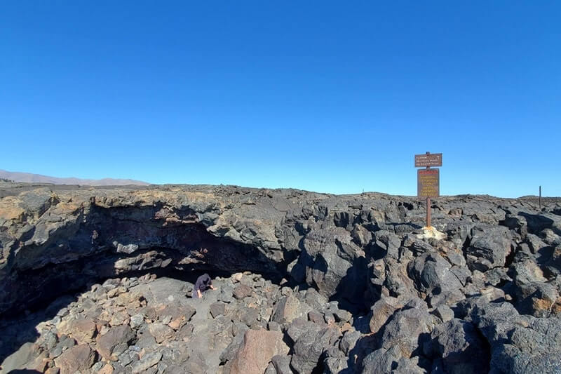 Indian Tunnel lava fields trail. craters of the moon tunnel trail. idaho travel blog