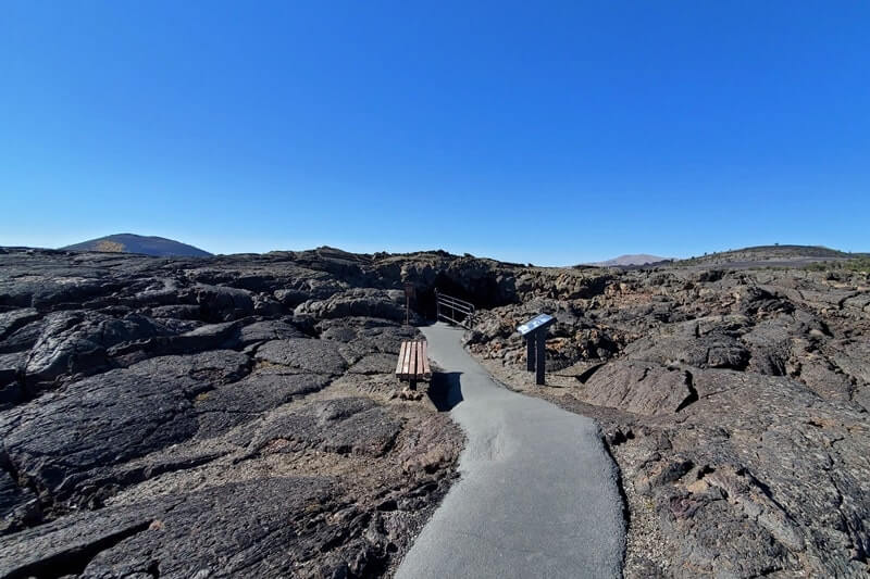 Caves Trail to Indian Tunnel. Lava fields, Craters of the moon tunnel in Idaho. idaho travel blog