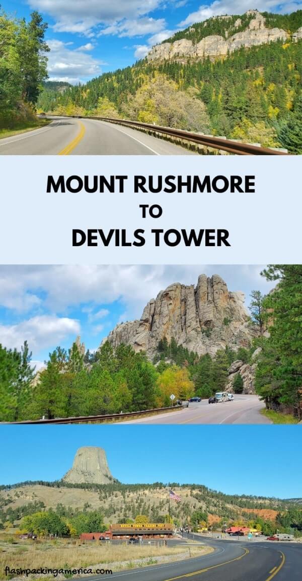 Driving from Mount Rushmore to Devils Tower: Driving through Spearfish Canyon scenic byway in South Dakota. South Dakota to Wyoming road trip.