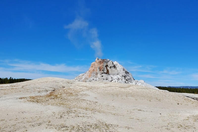 non erupting White Dome Geyser in Yellowstone National Park. geysers in Yellowstone. Yellowstone steam. wyoming travel blog