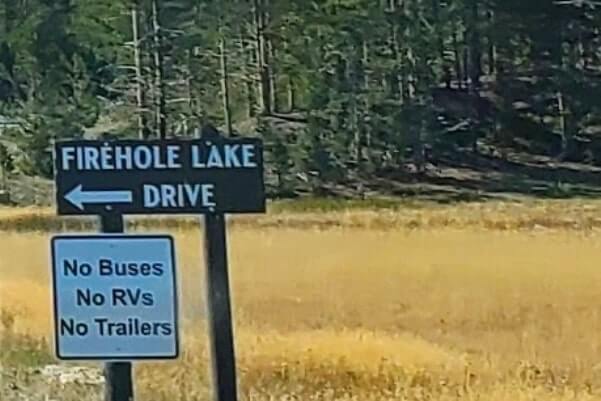 Driving Firehole Lake Drive to white dome geyser. yellowstone wyoming travel blog