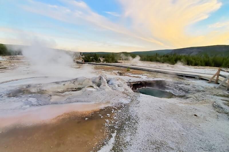 Biscuit Basin Trail to Avoca Spring in Yellowstone National Park. wyoming travel blog
