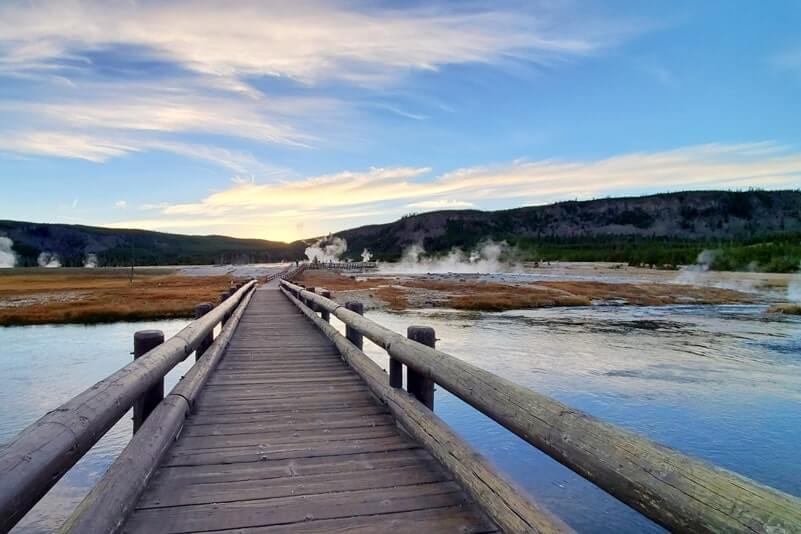 biscuit basin trail to firehole river to avoca spring. yellowstone wyoming travel blog