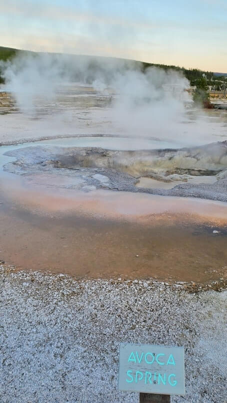 biscuit basin trail to avoca spring. yellowstone wyoming travel blog