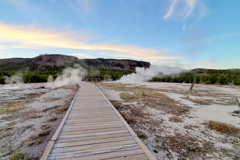 Biscuit Basin Trail to Avoca Spring in Yellowstone National Park. wyoming travel blog