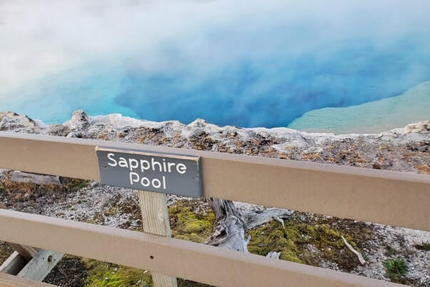 biscuit basin trail to sapphire pool. yellowstone wyoming travel blog