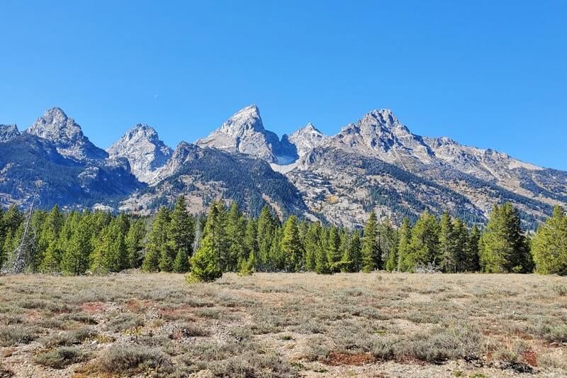 teton glacier turnout. grand teton scenic loop drive. wyoming travel bra