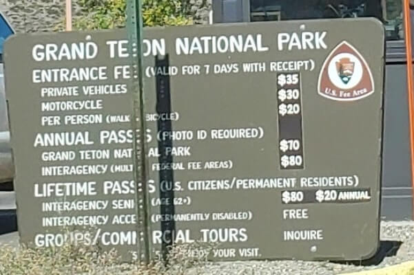 Teton Glacier cost grand teton national park entry fees. wyoming travel blog