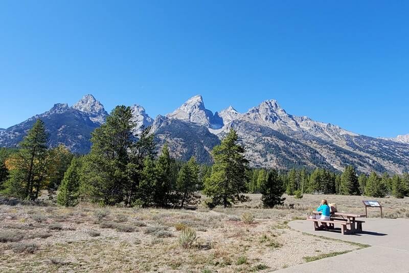Teton Glacier picnic area along teton park road in grand teton national park. grand teton scenic loop drive. wyoming travel blog