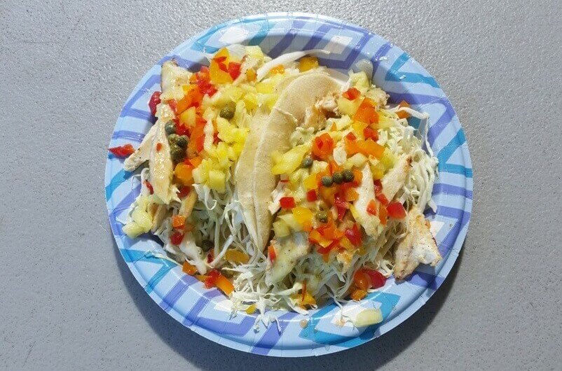 Things to do in Hana: hana food truck. hana fish tacos. braddah hutts bbq grill. hawaiian bbq chicken in hana. maui hawaii travel blog