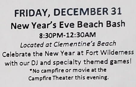 Fort Wilderness New Years Eve beach bash. Things to do at Disney World on New Years Eve. Fort Wilderness December 31. florida travel blog