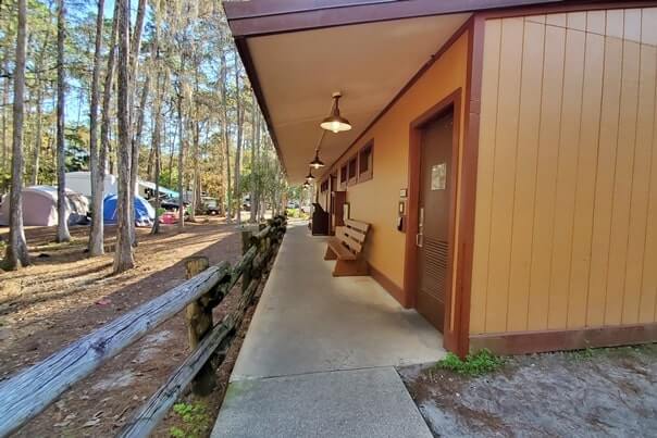 Fort Wilderness campground comfort station showers. disney world camping showers. florida travel blog
