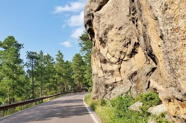 Driving iron mountain road to cc gideon tunnel, black hills national forest. south dakota travel blog