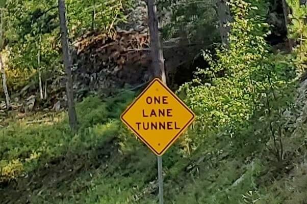 Driving to cc gideon tunnel. iron mountain road. south dakota travel blog
