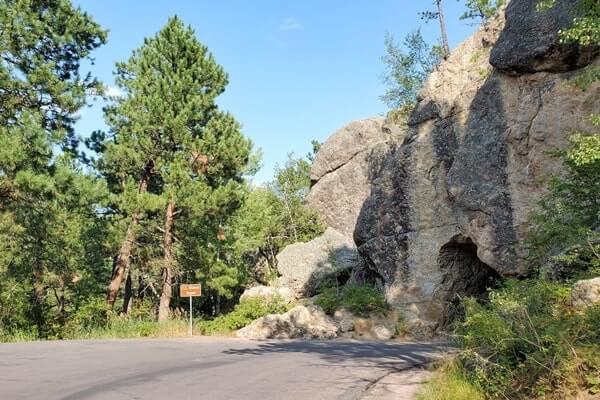 Driving through cc gideon tunnel. iron mountain road. south dakota travel blog