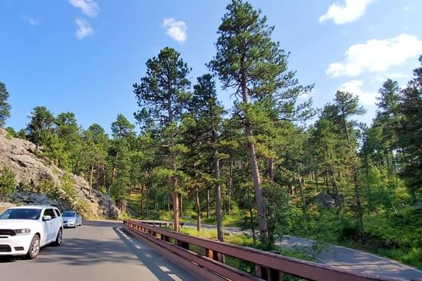 Driving from cc gideon tunnel to more of iron mountain road. south dakota travel blog