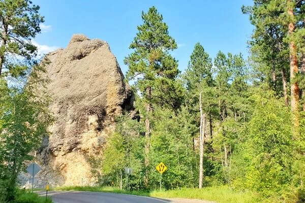 Driving from cc gideon tunnel to more of iron mountain road. south dakota travel blog