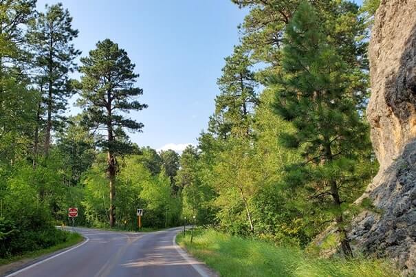 Driving from cc gideon tunnel to more of iron mountain road. south dakota travel blog