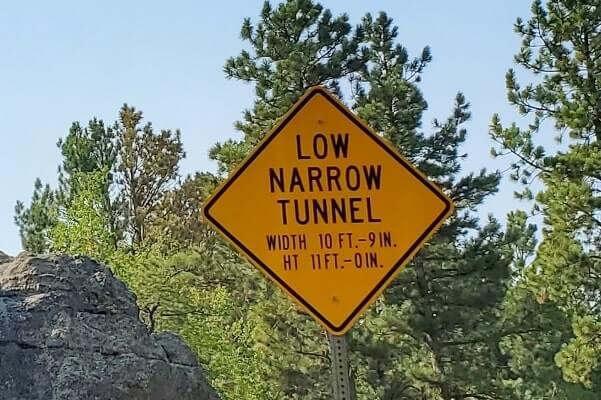 Scovel Johnson Tunnel is a low narrow tunnel on Iron Mountain Road. black hills national forest. south dakota travel blog