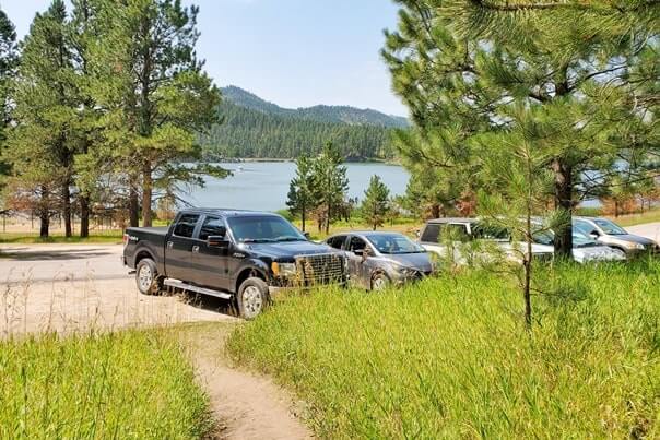 stockade lake south campground camping cabins near stockade lake hiking trail in custer state park. south dakota travel blog