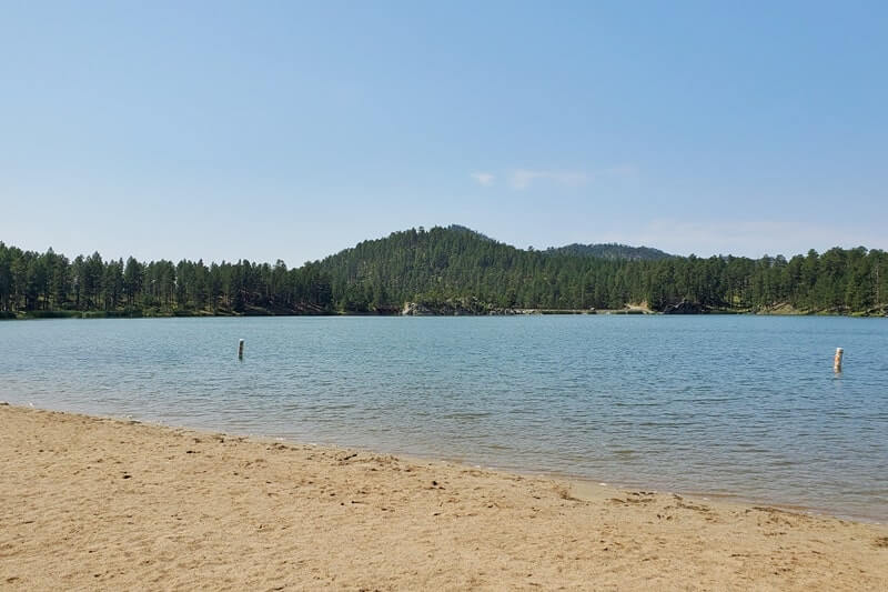 stockade lake south campground camping cabins near stockade lake swimming beach in custer state park. south dakota travel blog