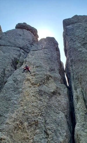 rock climbing at sylvan lake. custer state park rock climbing in the black hills. south dakota travel blog