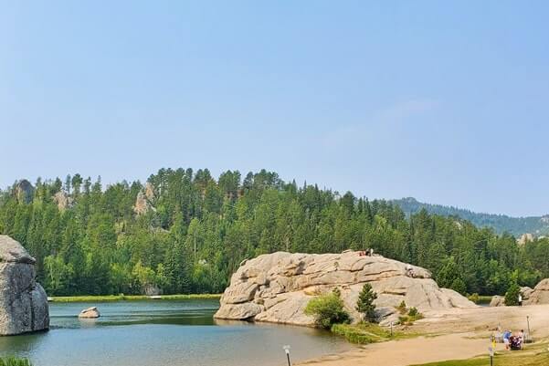 sylvan lake swimming beach in custer state park. south dakota travel blog