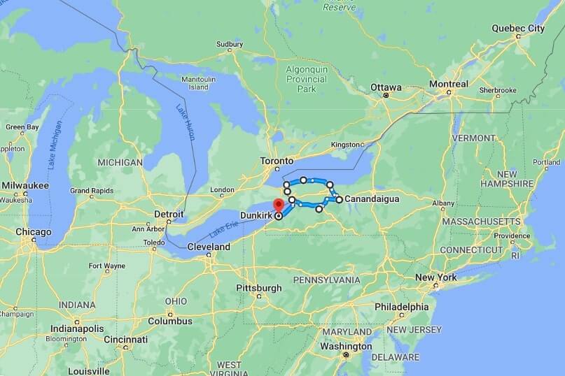 map of western new york road trip. upstate new york road trip map. new york state. ny travel blog