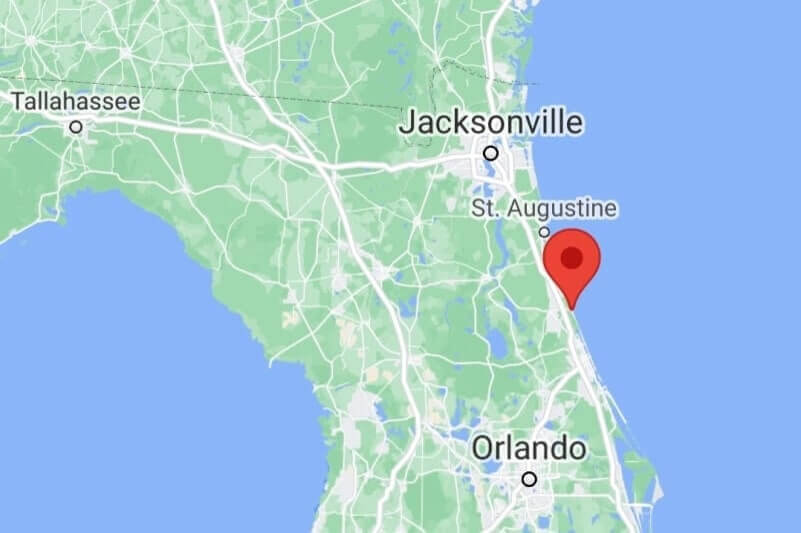 Map of Jacksonville to disney world drive. Jacksonville to Flagler Beach to disney world. florida travel blog
