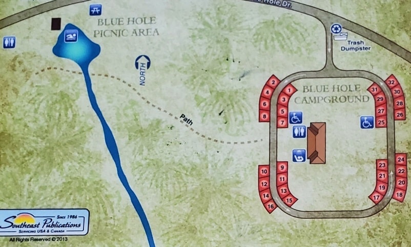 blue hole spring map florida caverns state park campground trail. florida travel blog