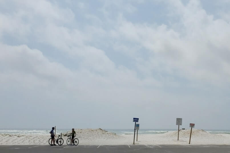 biking to opal beach. cycling in gulf islands national seashore florida, santa rosa area. florida travel blog