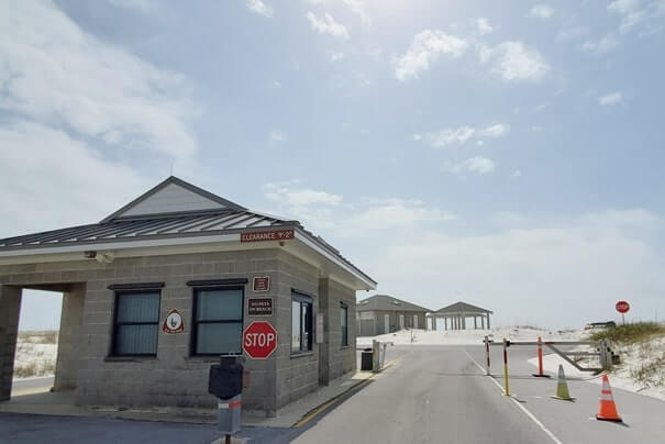 Driving to Opal Beach national park entry station. florida travel blog