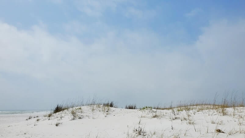 low lying coastal sand dunes at Opal Beach Florida: Gulf Islands National Seashore sand dunes. Santa Rosa area. florida gulf coast sand dunes in florida panhandle. florida travel blog