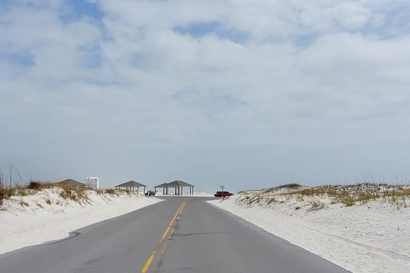 Opal Beach parking. gulf islands national seashore florida beaches, santa rosa area. florida travel blog