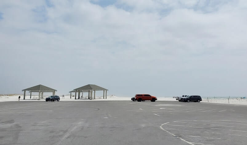 Opal Beach parking. gulf islands national seashore florida beaches, santa rosa area. florida travel blog